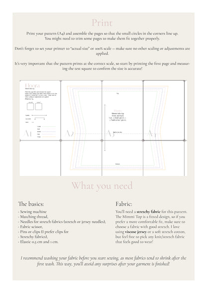 Mimmi top - digital sewing pattern